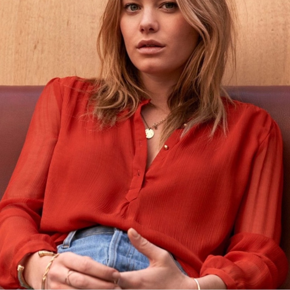 Sezane scarlet blouse size 34